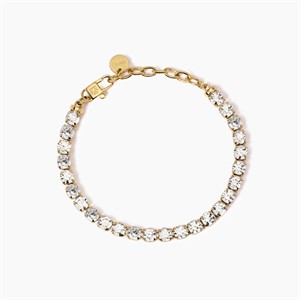 Bracciale tennis dorato con cristalli bianchi