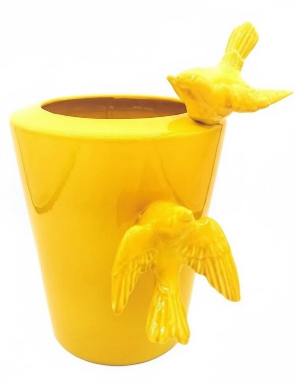 Vaso Cutted Conic Giallo Lucido