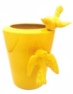 Vaso Cutted Conic Giallo Lucido