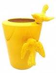 Vaso Cutted Conic Giallo Lucido