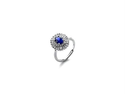 Anello con Zirconi Blu