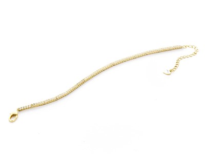 Tennis in Argento Dorato con Zirconi Bianchi