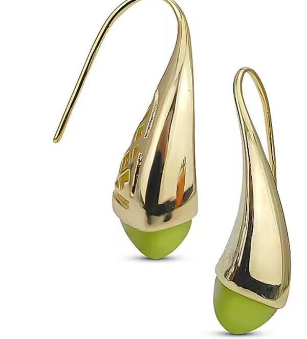 Orecchini Goccia con Cristalli Verdi