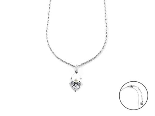 Collana in Argento con Perla e Zirconi