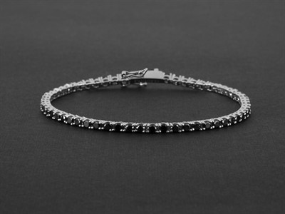 Tennis in Argento con Zirconi Neri