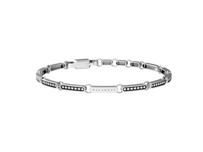 Bracciale in Argento Brunito con Smalto Nero