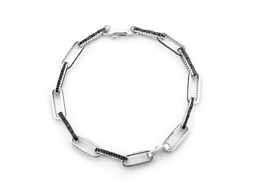 Bracciale in Argento Brunito con Spinelli Neri