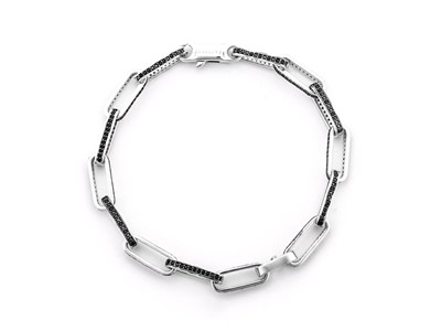 Bracciale in Argento Brunito con Spinelli Neri