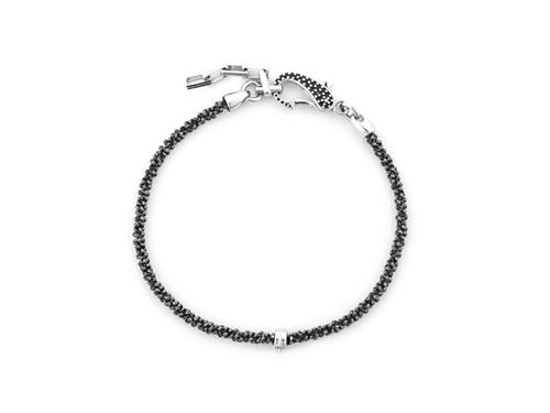 Bracciale in Argento Brunito con Spinelli Neri