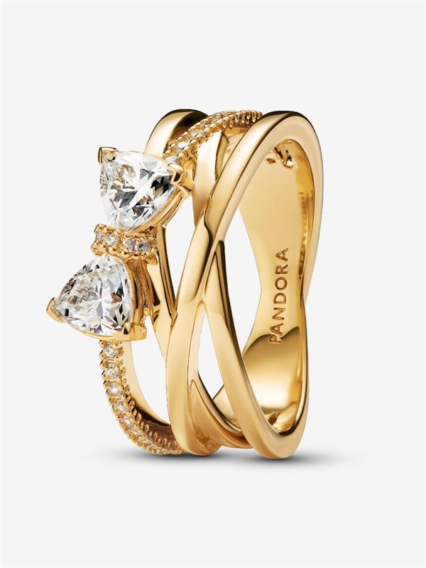 Anello Fascia Intrecciata Sottile con Fiocco Luminoso