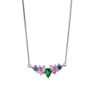 Collana di zirconi con centrale multicolor