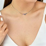 Collana di zirconi con centrale multicolor