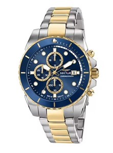 Orologio Uomo Acciaio e Dorato, Blu