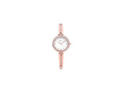 Orologio Semirigido Rosè con Zirconi e Quadrante Madreperla