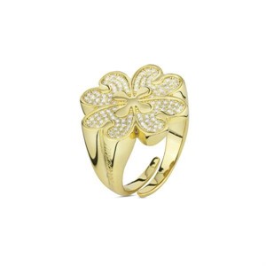 Anello con fiore di zirconi