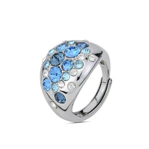 Anello con cristalli denim blue