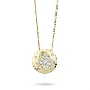 Collana con pendente circolare di cristalli crystal