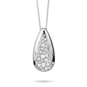 Collana con pendente grande a goccia di cristalli crystal