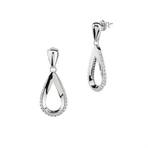 Orecchini pendenti con moduli a goccia con pavè di zirconi