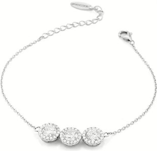 Bracciale in Arg. Trilogy con Zirconi Centro e Contorno