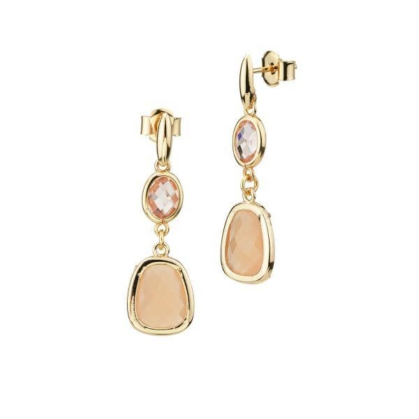 Orecchini pendenti placcati oro giallo con cristalli