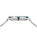 Argento Spazzolato con Fondo Blu Oceano