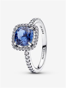 Anello Grande con Cristallo Blu Fiordaliso e Zirc.