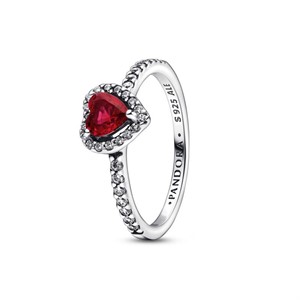 Anello Cuore in Rilievo Rosso