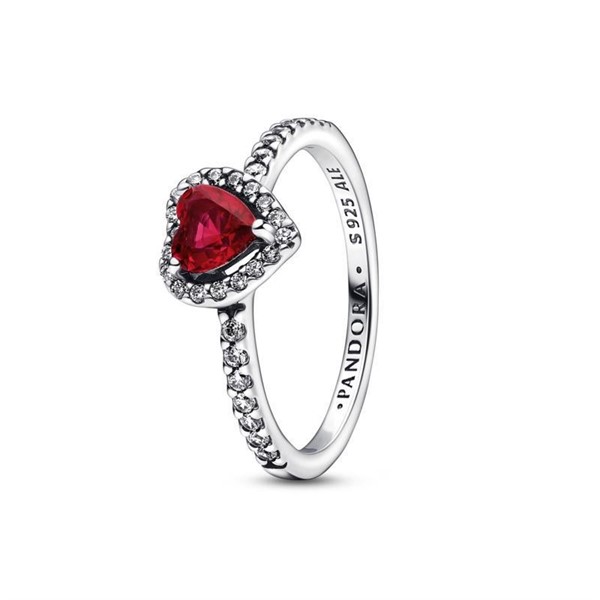 Anello Cuore in Rilievo Rosso