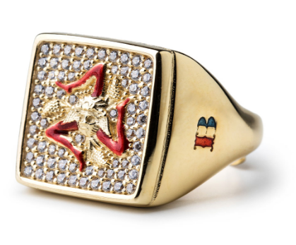 Anello Trinacria Quadrato Lapilli