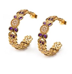 Orecchini Boccole Piccola Viola Lapilli