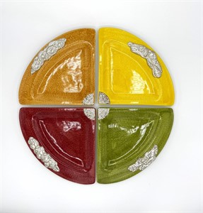 Antipastiera arg.925 e ceramica