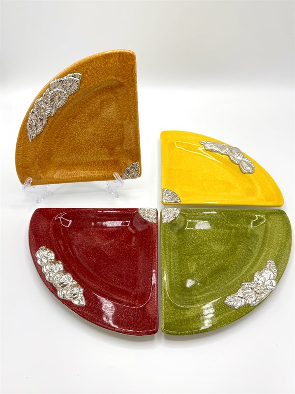 Antipastiera arg.925 e ceramica