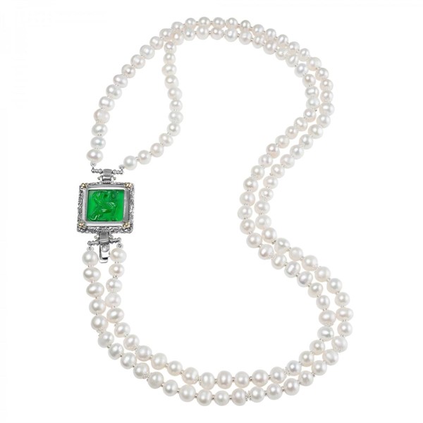 Collana Perle e Pasta Vitrea Verde