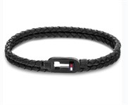 Bracciale In Cuoio Nero Tommy Hilfinger