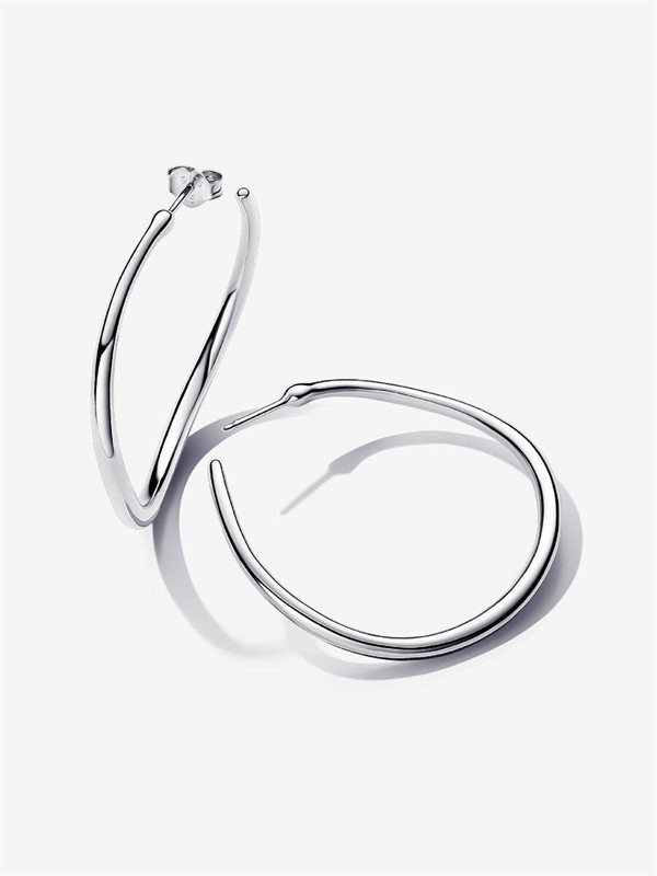 Orecchini Cerchi Aperti 42 mm Linea Sinuosa