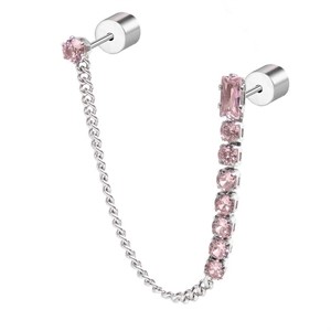 Mono Orecchino Doppio Tennis Rosa