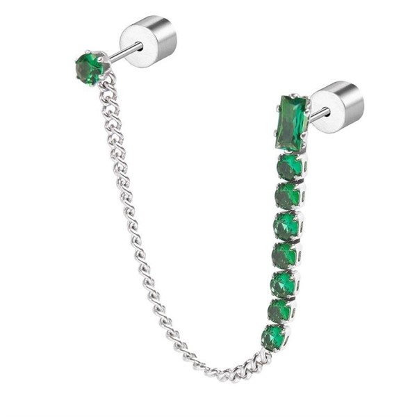 Mono Orecchino Doppio Tennis Verde