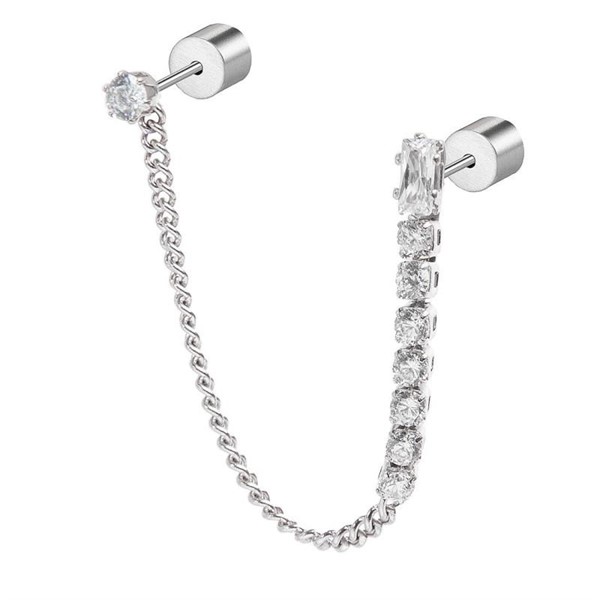 Mono Orecchino Doppio Tennis Bianco