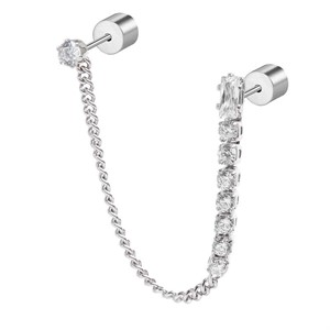 Mono Orecchino Doppio Tennis Bianco