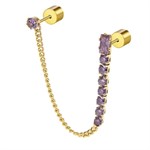 Mono Orecchino Doppio Tennis Viola