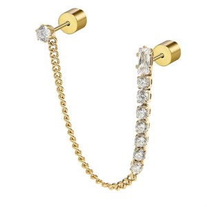 Mono Orecchino Doppio Tennis Bianco