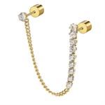 Mono Orecchino Doppio Tennis Bianco