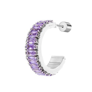 Mono Orecchino Tennis Cerchio Viola