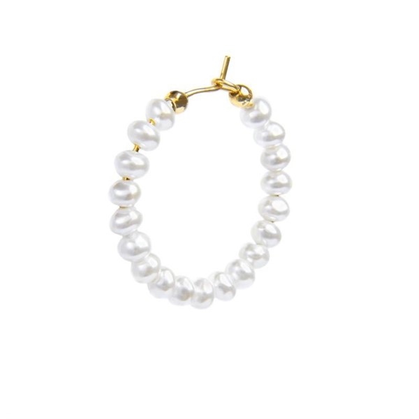 Orecchino a cerchio con perle irregolari