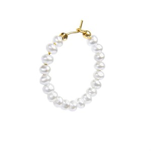 Orecchino a cerchio con perle irregolari