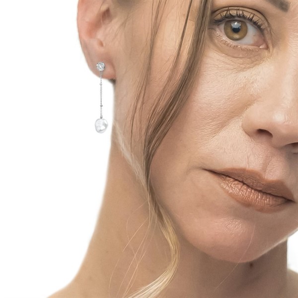 Mono Orecchino Perla Pendente