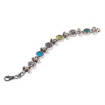 Bracciale in argento e oro con pasta vitrea e perla