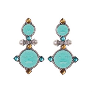 Orecchini Paste Vitree con Maschera e Cristalli