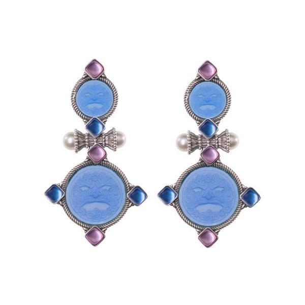 Orecchini Paste Vitree con Maschera e Cristalli